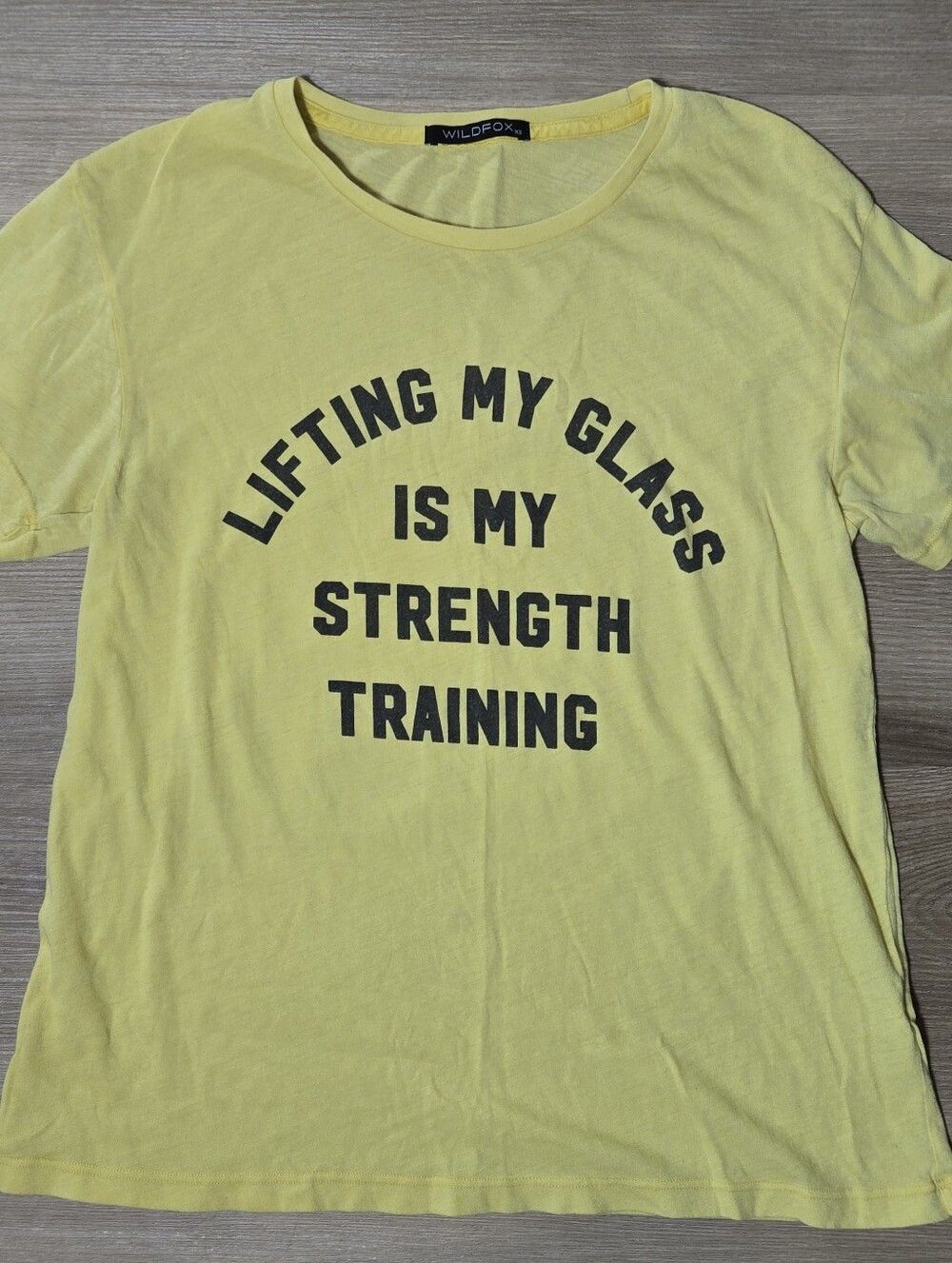 Wildfox Yellow Graphic 'Lifting My Glass' Short-Sleeve Tee